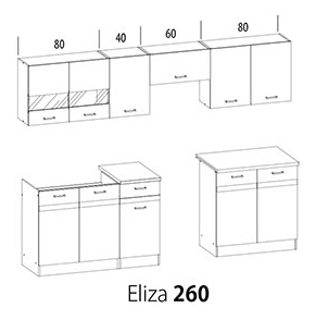 Kuchyně Estell 260 cm