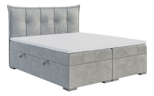Boxspring postel 180 cm Mirage (světle šedá) (s matrací a úl. prostorem)