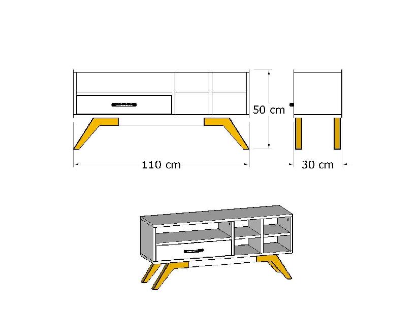  TV stolek/skříňka Dobumi 2 (ořech + bílá)
