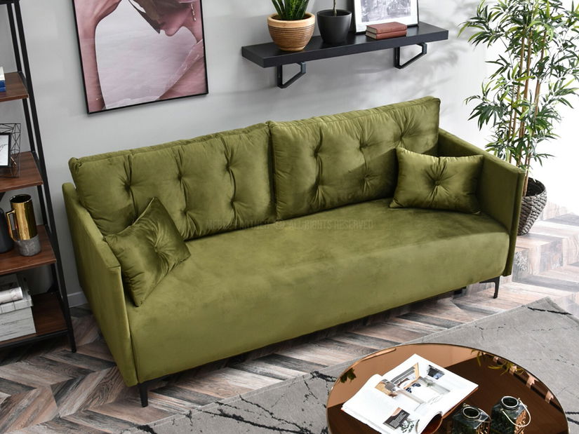 Pohovka dvousedačka Mastil (zelená + černá)