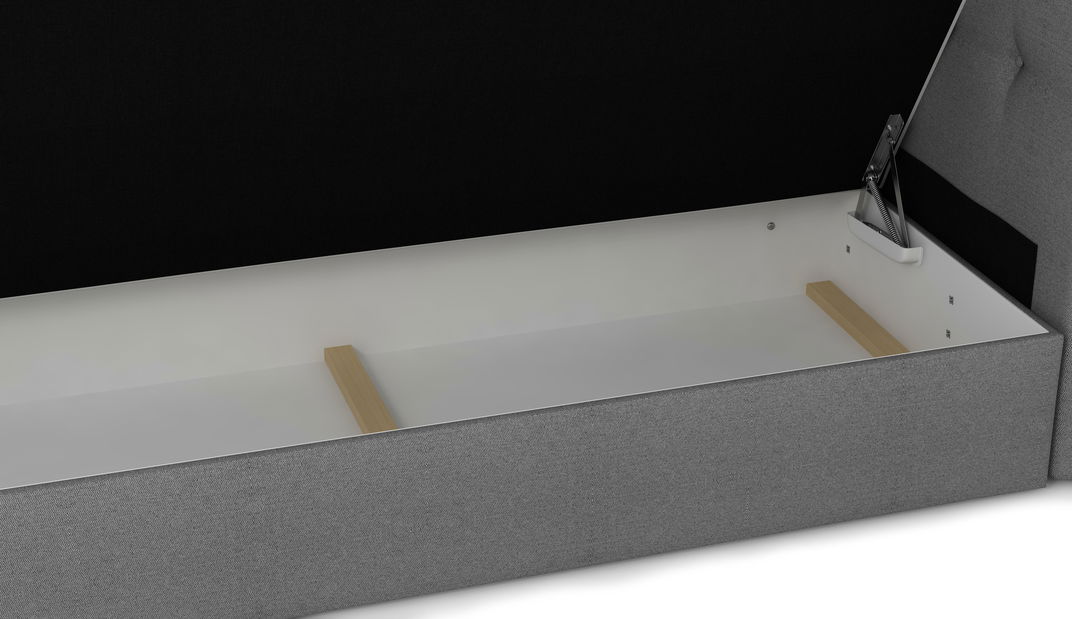 Manželská postel 160 cm Boxspring Marion Comfort (hnědá + světle šedá) (s roštem a matrací)