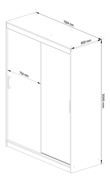 Šatní skříň Cosimo (bílá + dub sonoma)