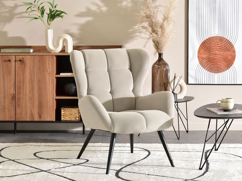 Křeslo Kikino (béžová + černá)