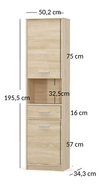 Regál Terrell (dub sonoma)