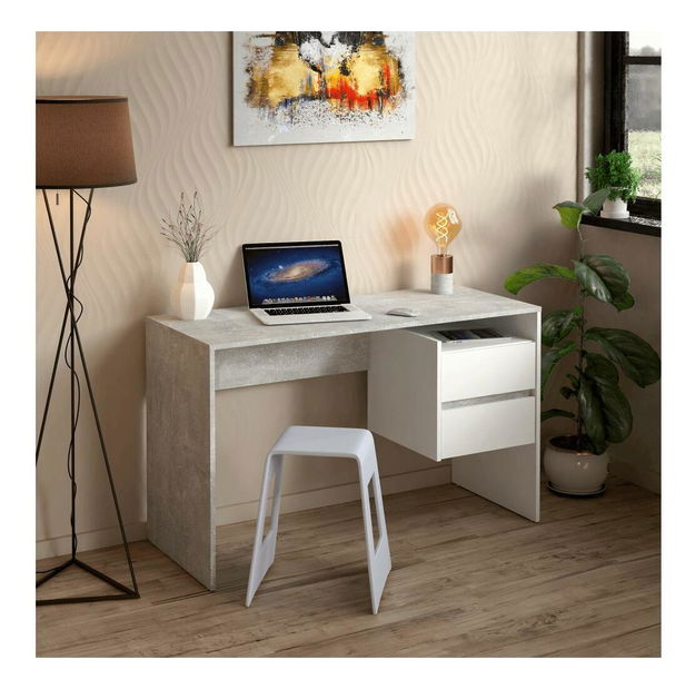 PC stolek Titanes (beton + bílá)