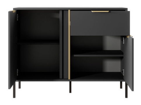 Komoda Bonny 2D1S (antracit + zlatá)