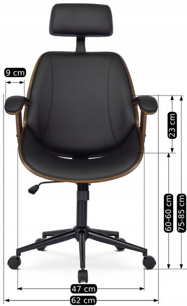 Kancelářské křeslo Fronterizos (ořech + černá)