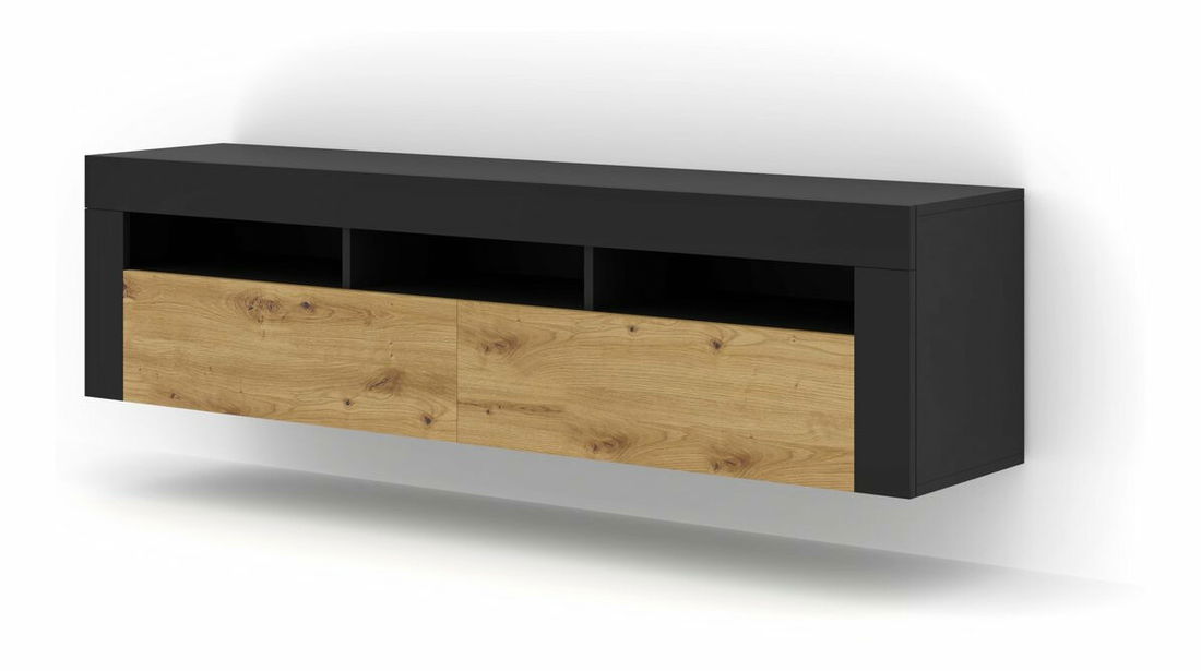 TV stolek/skříňka Moderno (dub artisan + černá)
