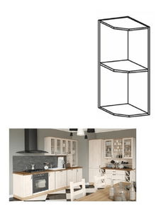 Horní kuchyňský regál, rohový Regnar G25PZ/P sosna nordická / dub divoký (P)