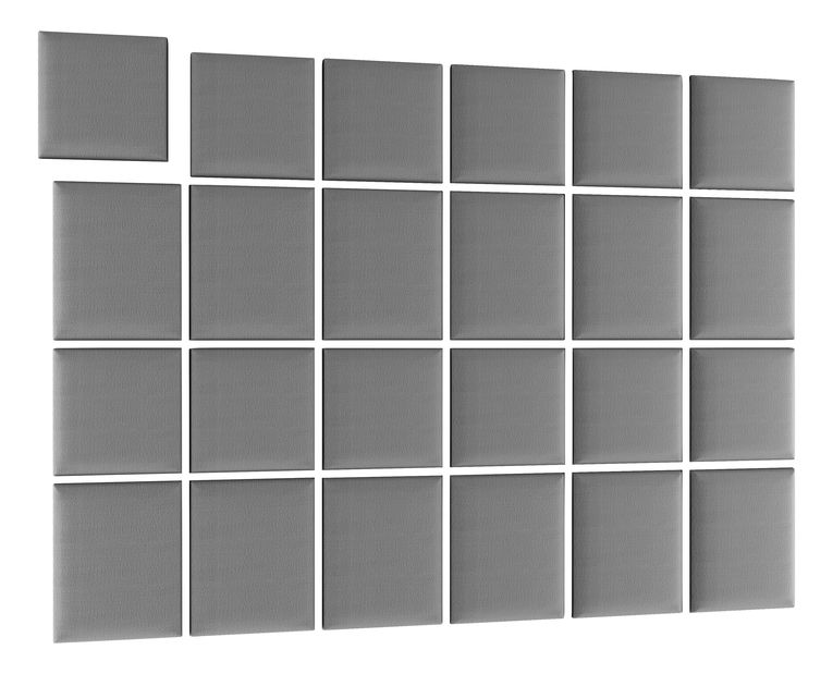 Set 24 čalouněných panelů Quadra 240x180 cm (šedá)
