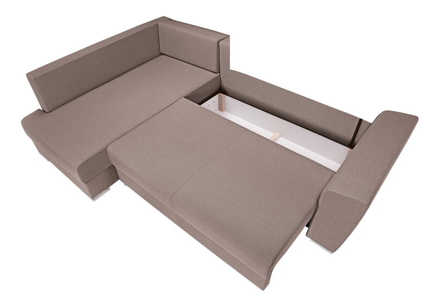 Rohová sedací souprava BRW Allison LUX REC.3DL (hnědá) (L)