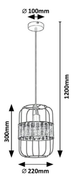 Závěsné svítidlo Hopei 5283 (přírodní + černá)
