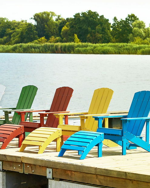 Zahradní židle s podnožkou Adack (žlutá)