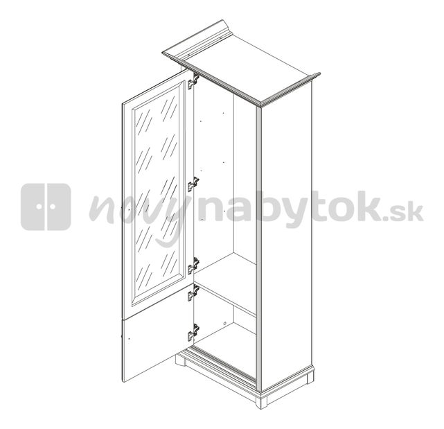 Vitrína BRW KENT EWIT 1DL (Kaštan)