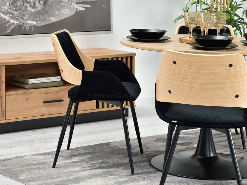 Židle Morgana (dub černý + černá)