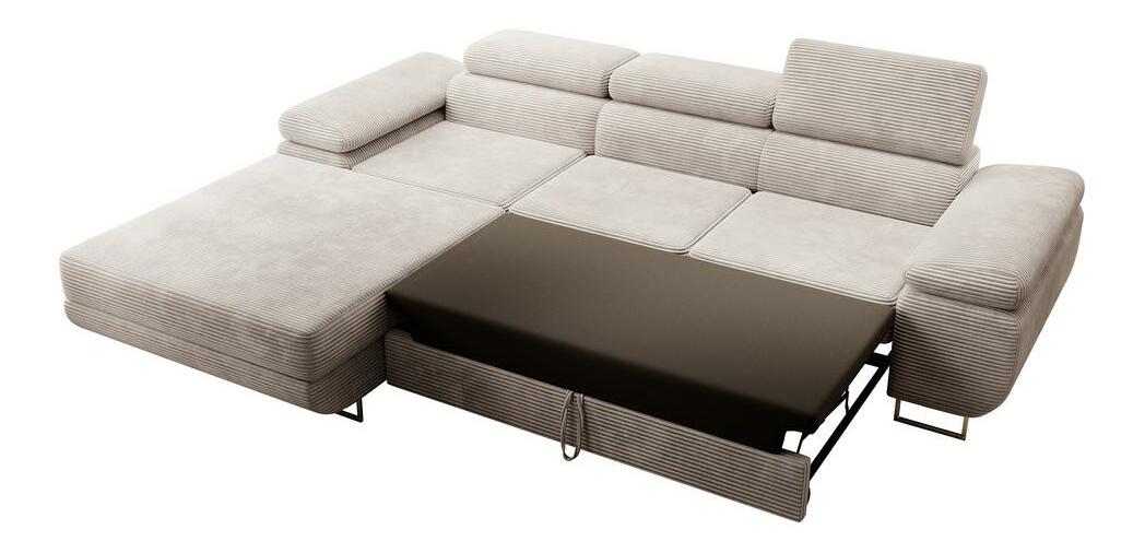 Rohová sedací souprava Grande (L) (béžovošedá + chromová)