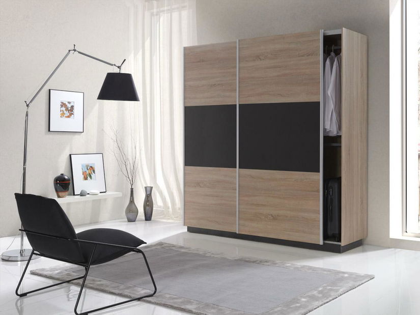 Šatní skříň Maldon (dub sonoma + grafit)