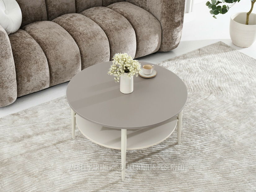 Konferenční stolek Rogatoria (béžová + krémová)