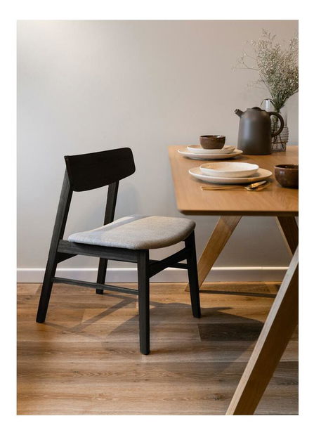 Jídelní židle Paramore (černý dub + světle šedá)