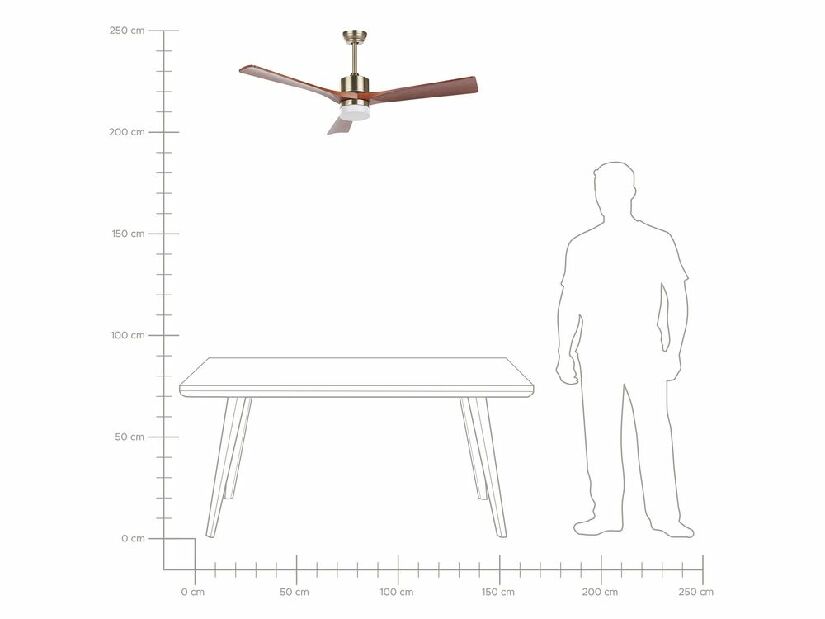 Stropní ventilátor se světlem Angelica (mosazná)