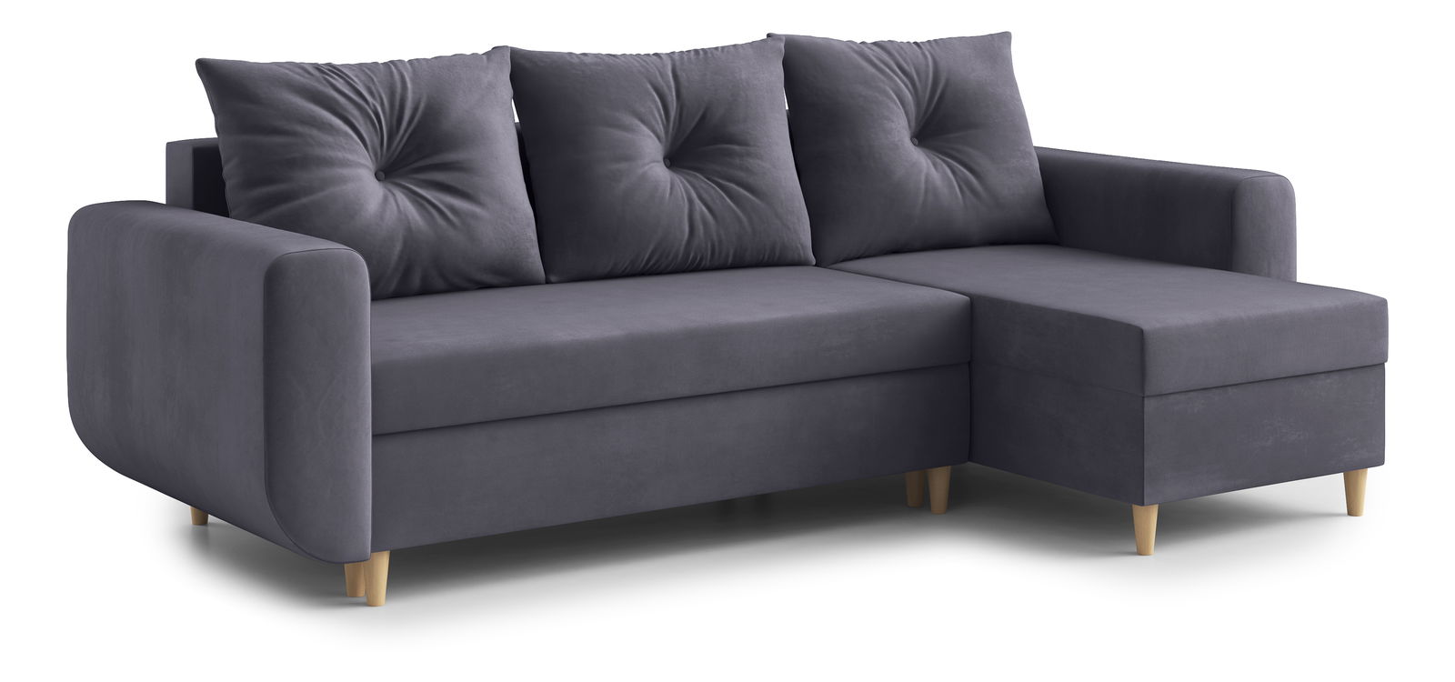  Rohová sedací souprava Eugenie (P) (tmavě šedá)