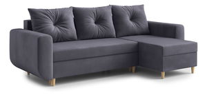  Rohová sedací souprava Eugenie (P) (tmavě šedá)