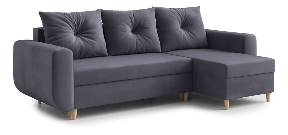 Rohová sedací souprava Eugenie (P) (tmavě šedá)