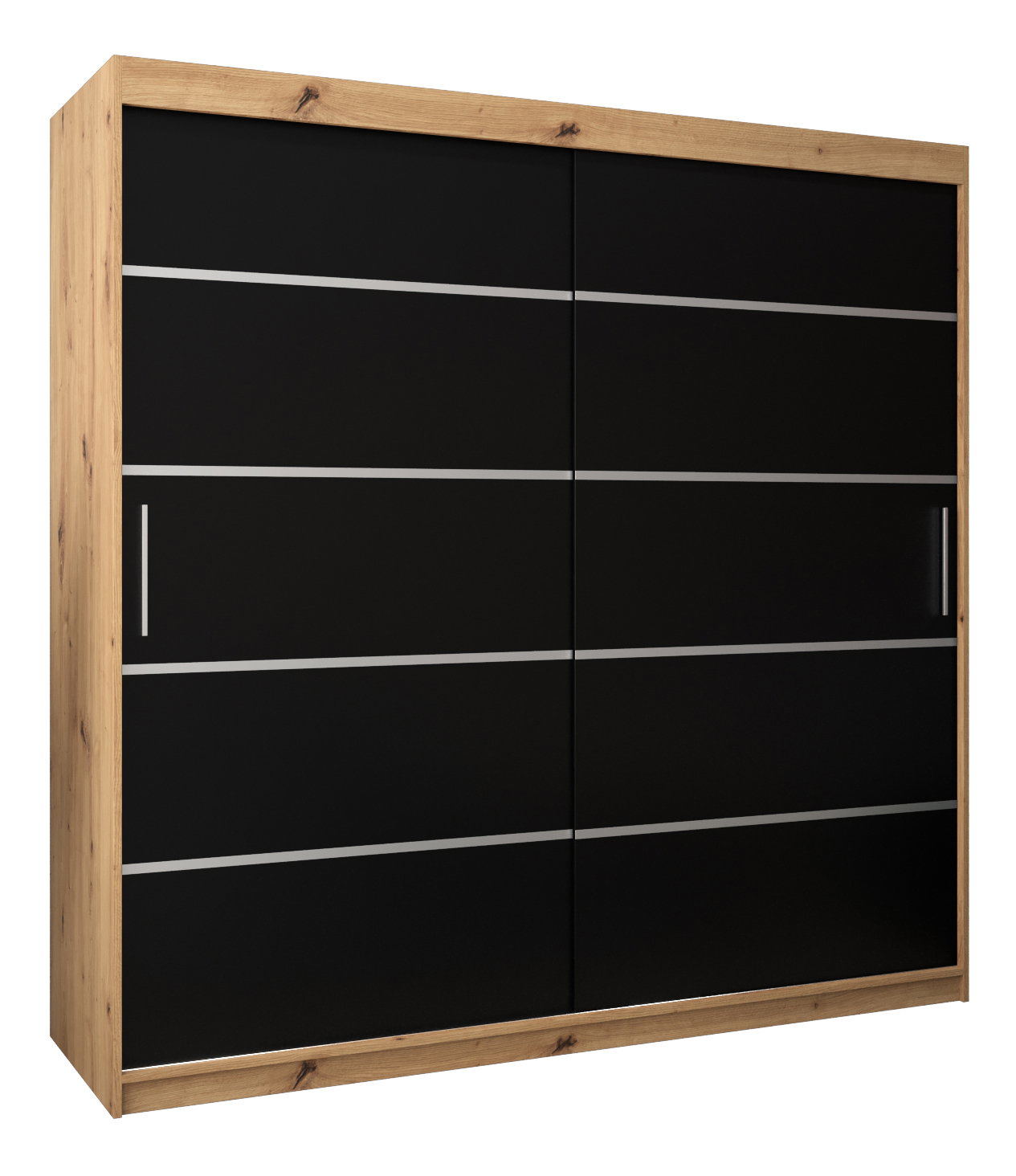 Šatní skříň 250 cm Verika 1 250 (dub artisan + černá)
