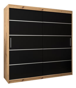 Šatní skříň 200 cm Verika 1 200 (dub artisan + černá)