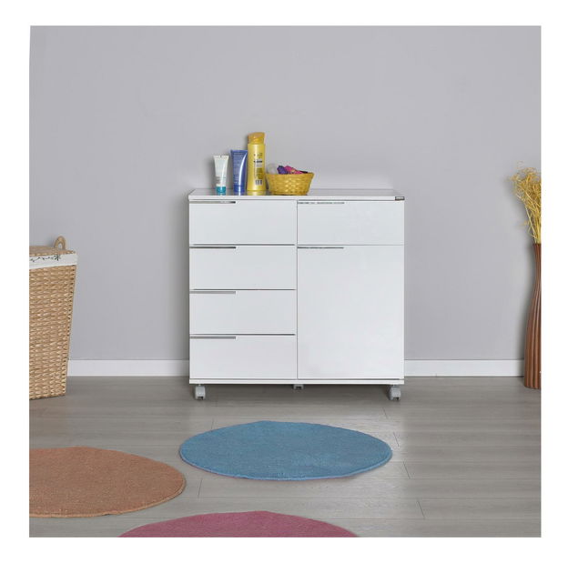 Komoda na kolečkách Aderyn 2 (bílá)