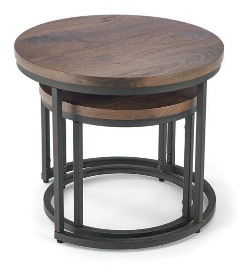 Set 2 ks. konferenčních stolků Owen (ořech+ černá)