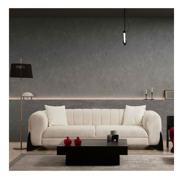 Pohovka trojsedačka Sandraello (bílá + černá)