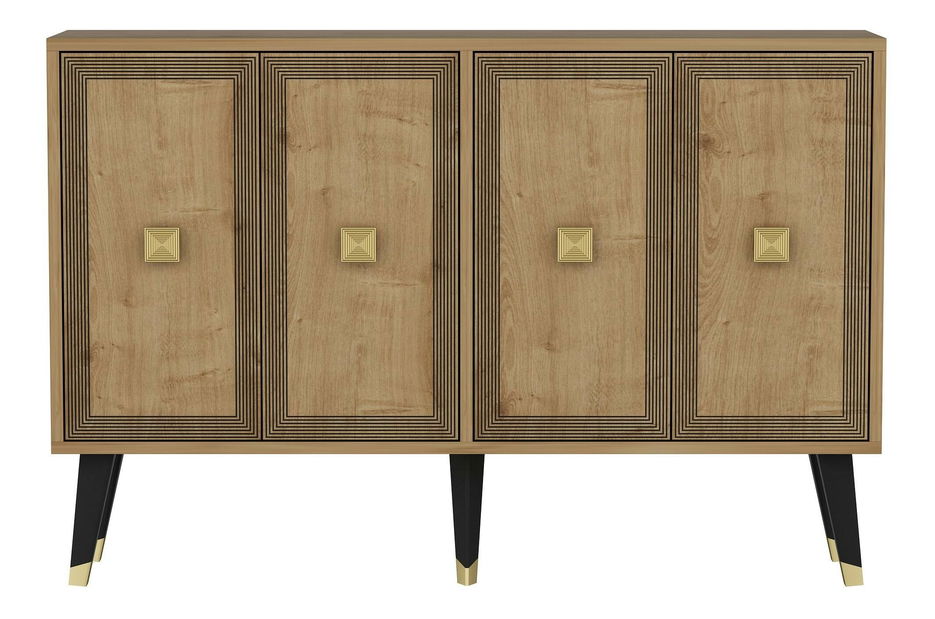 Skříňka Batiko (dub safírový + zlatá)