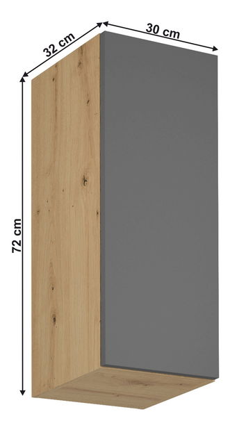 Horní kuchyňská skříňka G30 Langari (dub artisan + šedá matná) (L)