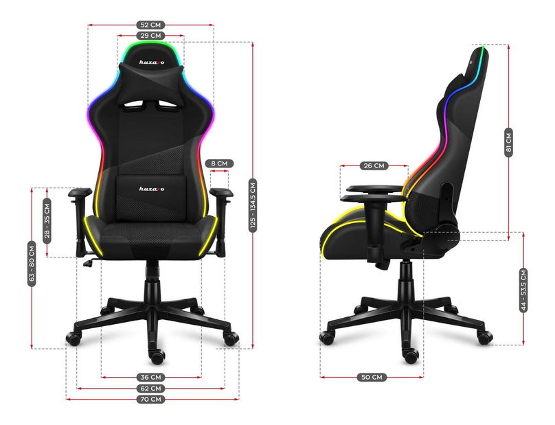 Herní křeslo Fusion 6.2 (černá) (s LED osvětlením)
