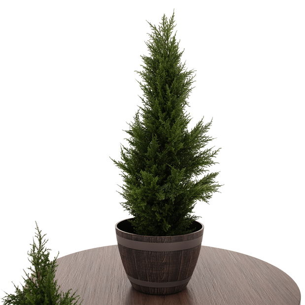 Plastový květináč Montreal Typ 1 (šedohnědý + vzor dřevo)