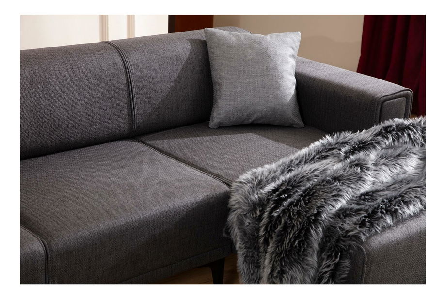 Rohová sedačka Horazotta (P) (tmavě šedá + černá)