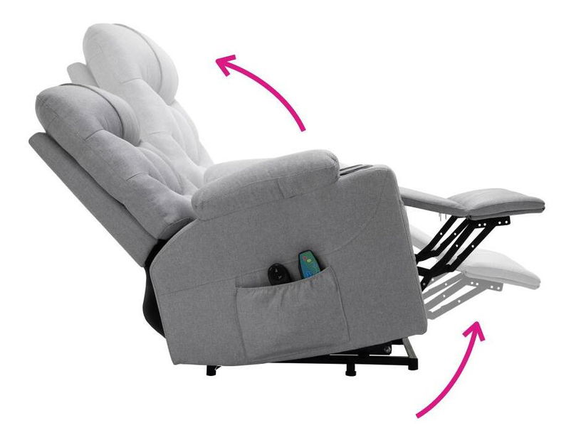 Masážní křeslo Hipocresias (světle šedá)