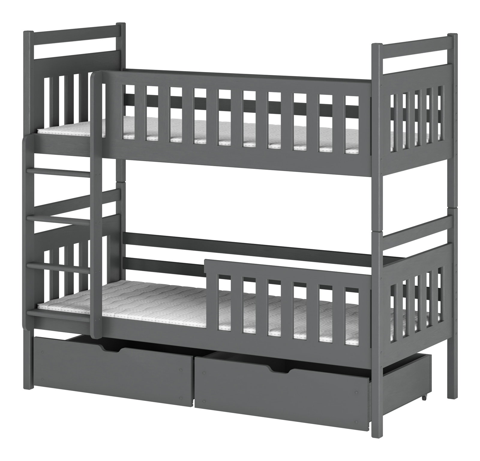 Dětská postel 80 x 190 cm – Mao (s roštem a úložným prostorem) (grafit)