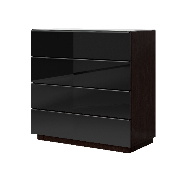 Komoda Toft Typ 27 (wenge + černé sklo)