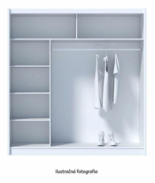 Šatní skříň LADLER (černá + dub CRAST)