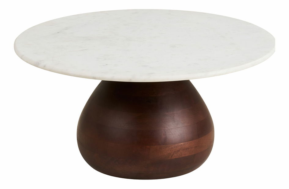 Konferenční stolek Hnemira 1 (bílá + tmavě hnědá)