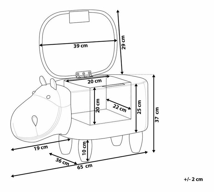 Taburet Hilsa (světle šedá)