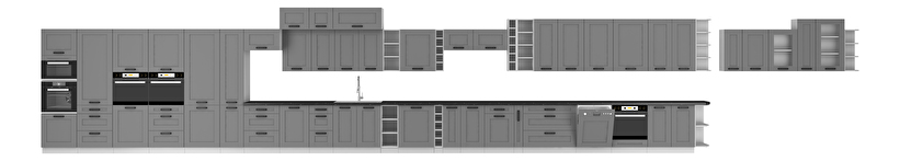 Horní rohová kuchyňská skříňka Lucid 58 x 58 GN 90 1F (dustgrey + bílá)