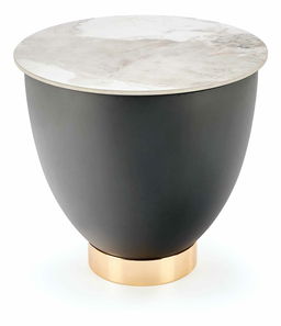 Konferenční stolek Carlotta (mramor + šedá + zlatá)