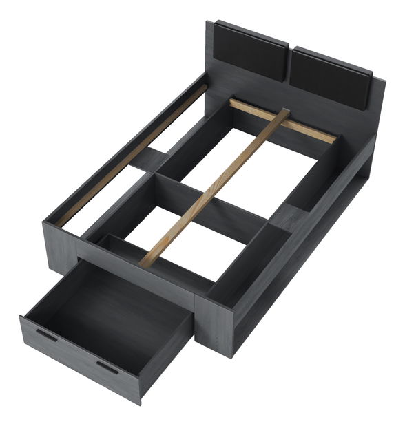 Manželská postel 140 cm Afrodita Typ 50 (s úl. prostorem) (dub karbonový)