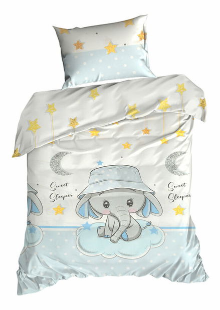 Ložní prádlo 100x135 cm Kido 11 (komplet s povlakem na polštář 40x50 cm) (bílé)