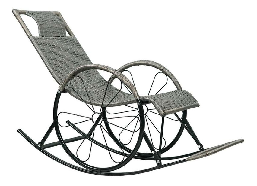Houpací křeslo Rokefeler (ratan + šedá)