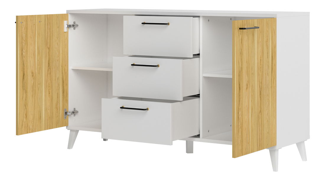 Komoda Barilus 45 (ořech americký byant + bílá)