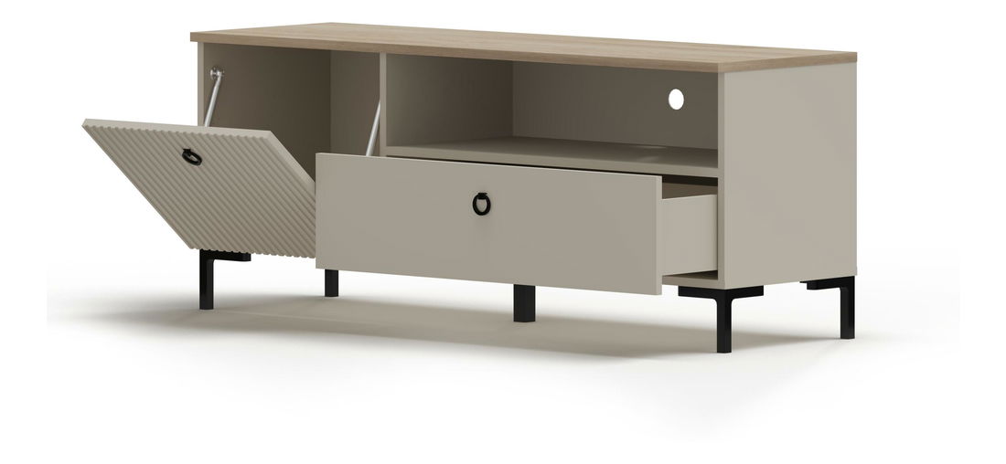 TV skříňka Demandaron 1 (taupe + dub silverjack)